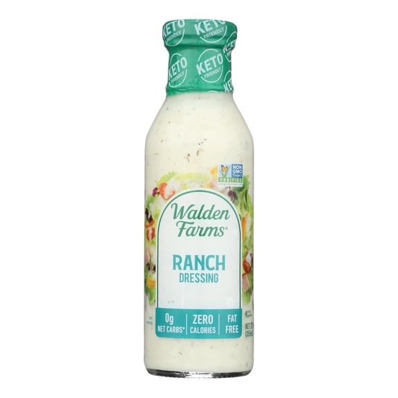 WALDEN FARMS - Calorie-Free Ranch Dressing for Salads and Dips - 12 FL, Case of 6