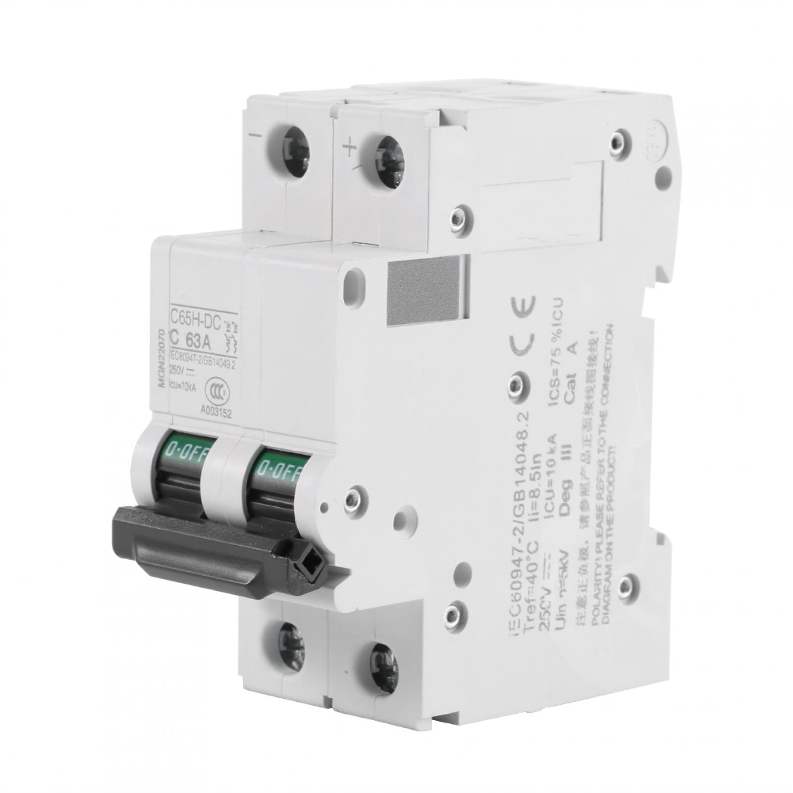 1pc 250V DC 2P Low-voltage Miniature Air Circuit Breaker Solar Energy Switch 16A/32A/63A , 2-Pole Circuit Breaker,DC Circuit Breaker
