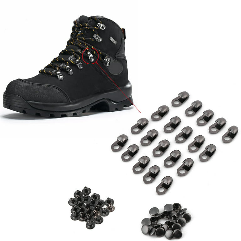 20pcs/set Boot Hooks Lace Fittings With Rivets for Repair/Camp/Hike/Climb  Accessories