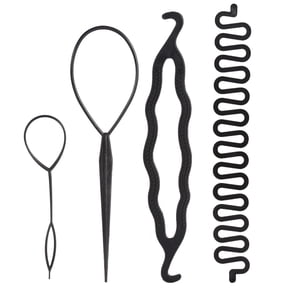 WALFRONT 4PCS/9PCS Hair Styling Kit Hair Bun Maker Braiding Styling Disk Twist Tools Fine Hairdresser Magic Hair Clip Styling Pads Accessories Set for Making DIY Hair Styles