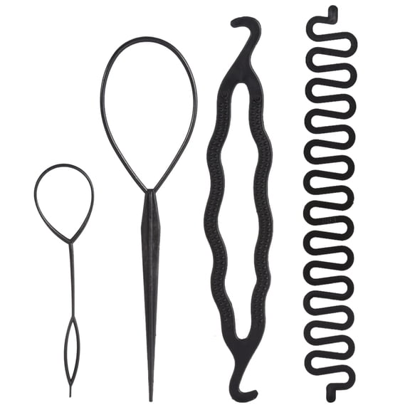 WALFRONT 4PCS/9PCS Hair Styling Kit Hair Bun Maker Braiding Styling Disk Twist Tools Fine Hairdresser Magic Hair Clip Styling Pads Accessories Set for Making DIY Hair Styles