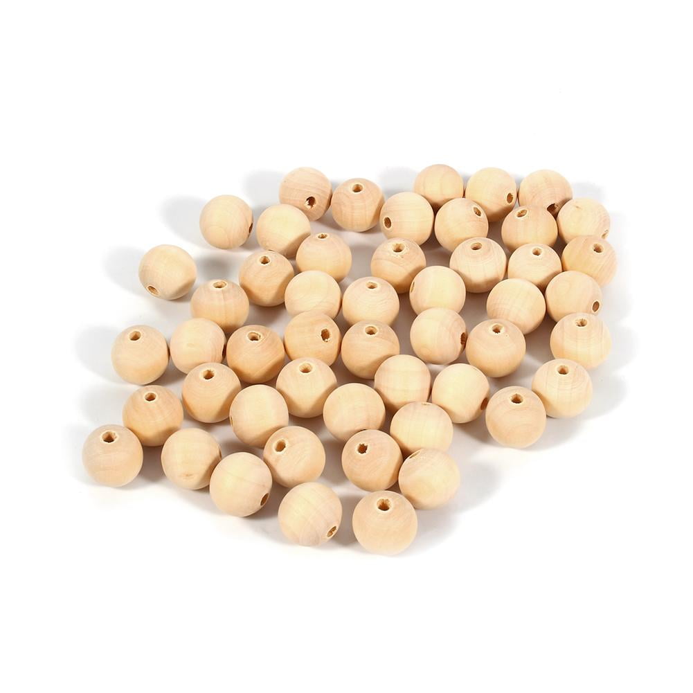 50Pcs Round Wooden Smile Face Beads Wood Loose Beads Round Spacer