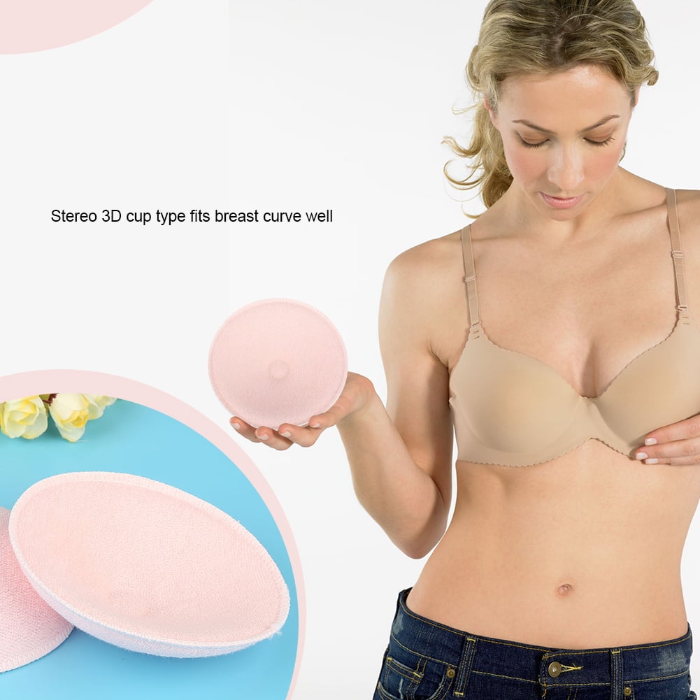 Piftif Reusable Leak-proof Maternity Breast Pads,Washable Nursing Pads,Absorbent  Comfort Fit Breast Pads,Cotton Pads (6 Pieces, Cream)