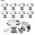 thumbnail image 1 of WALFRONT 8PCS Drawer Knobs 40mm Diamond Shape Crystal Glass Cabinet Knob Kitchen Cabinets Dresser Cupboard Wardrobe Clear Pulls Handles, 1 of 9