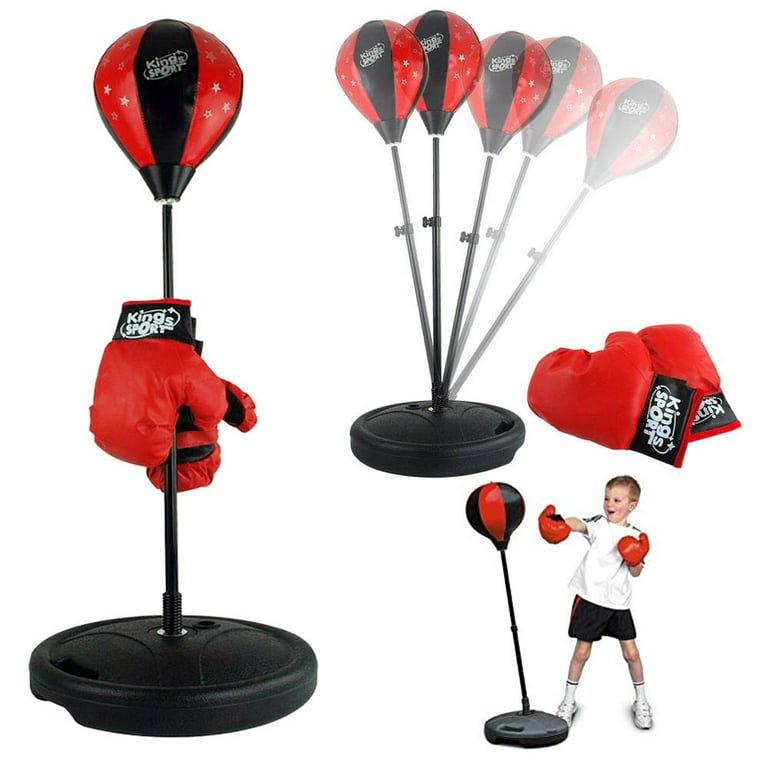 Adjustable Height Kids Punching Ball Bag Speed Boxing Sports Set Fighting  Game With Gloves, Strong Durable Spring Withstands Tough Hits for Stress