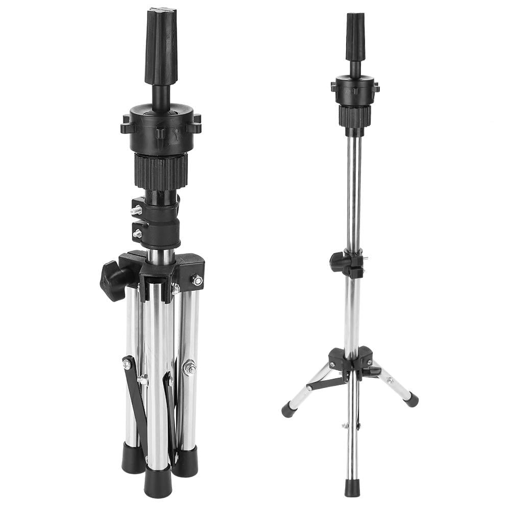 WALFRONT Adjustable Salon Mannequin Head Tripod Stand Hairdressing Training Head Holder Hair Practice Model Head Clamp (Silver)