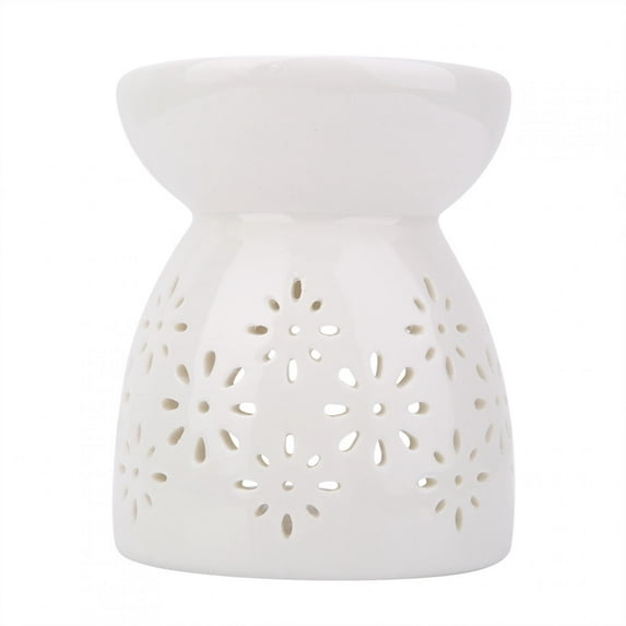 WALFRONT Ceramic Tealight Holder Essence Oil Burner Candle Incense White Wax Melter Oil Melt Warmer Candle Tart Burner