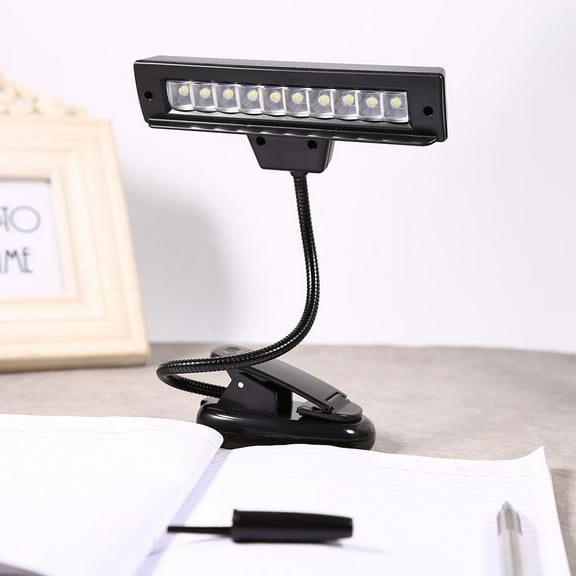Clip-on Lamps,Clip-on Lamp,Portable 10 LED Clip-on Music Stand Clamp Light Bedroom Desk Reading Lamp AC 110V ~220V