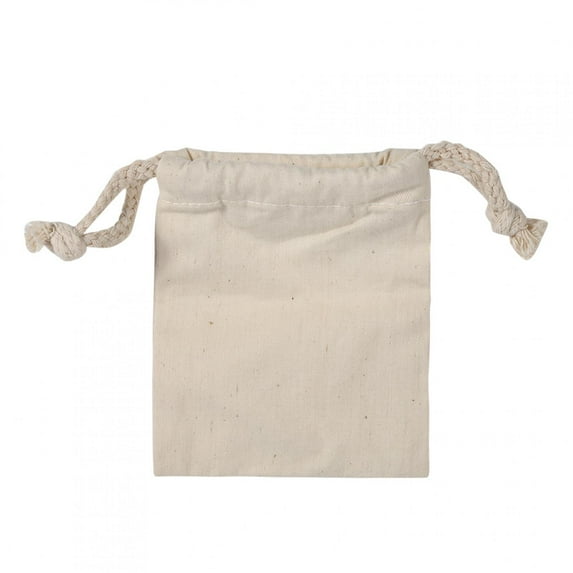 WALFRONT Household Plain Cotton Drawstring Storage Laundry Sack Stuff Bag for Travel Home Use, Drawstring Storage Bag, Cotton Storage Bag