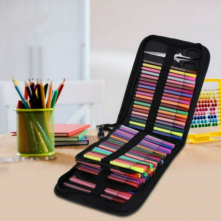 Colored Pencil Case - Large Capacity Pencil Holder With Zipper