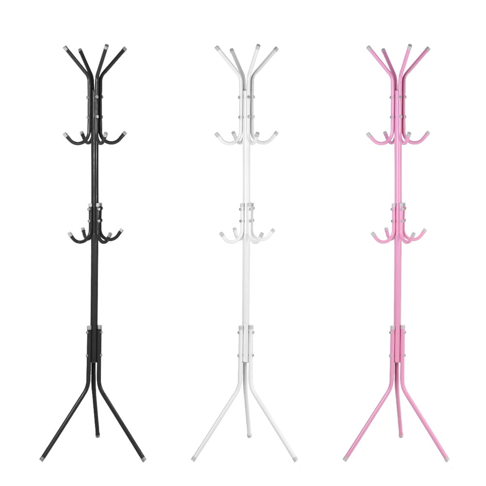 WALFRONT Metal Hall Tree Floor Standing Coat Hat Rack Stand MultiHooks