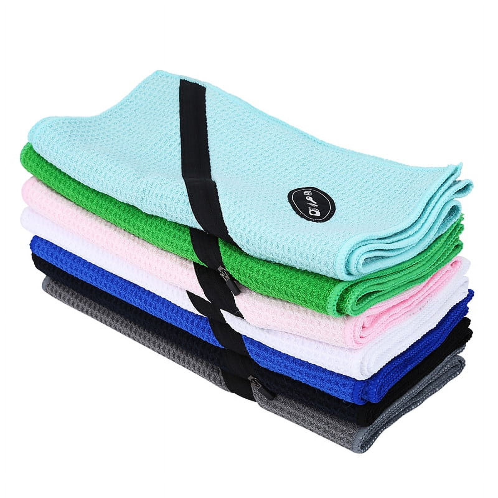 WALFRONT Microfiber Sports Towel Soft Lightweight Sweat Towels Gym Workout  Towels with Zippered Pocket for Yoga,Travel,Swim,Hiking and Camping 