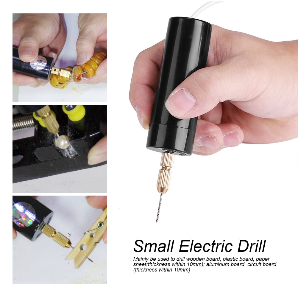 WALFRONT Portable Mini Small Electric Drills Handheld Micro USB Drill with  3pc Bits DC 5V, Mini Hand Drill, Small Electric Drill 