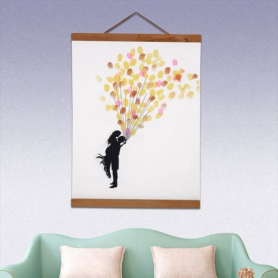 WALFRONT Poster Hangers,Poster Hanger,Modern Magnetic Wooden Photo Frame DIY Custom Poster Scroll Prints Artwork Hanger Teak Wood