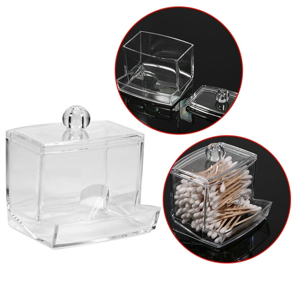 WALFRONT Practical Cotton Swab Q-tip Makeup Storage Organizer Box Cosmetic Transparent Holder Case , Cotton Swab Boxes, Swab Holder