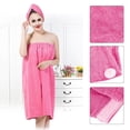 thumbnail image 1 of WALFRONT Women's Bath Wrap Set, Adjustable Bathing Bathrobe and Hair Drying Cap Spa Strapless Shower Towel Kits, 35.4 inch/90cm Length, Spa Towel,Wrap Towel, 1 of 8