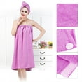 thumbnail image 1 of WALFRONT Women's Bath Wrap Set, Adjustable Bathing Bathrobe and Hair Drying Cap Spa Strapless Shower Towel Kits, 35.4 inch/90cm Length, Spa Towel,Wrap Towel, 1 of 7