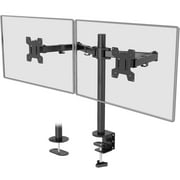 WALI Dual LCD Monitor Fully Adjustable Desk Mount Stand Fits 2 Screens up to 27 inch, 22 lbs. Weight Capacity per Arm (M002), Black Dual Arm