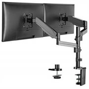 WALI Premium Dual LCD Monitor Desk Mount, Fully Adjustable Gas Spring Stand for Display up to 32 inch, GSDM002, (Black)