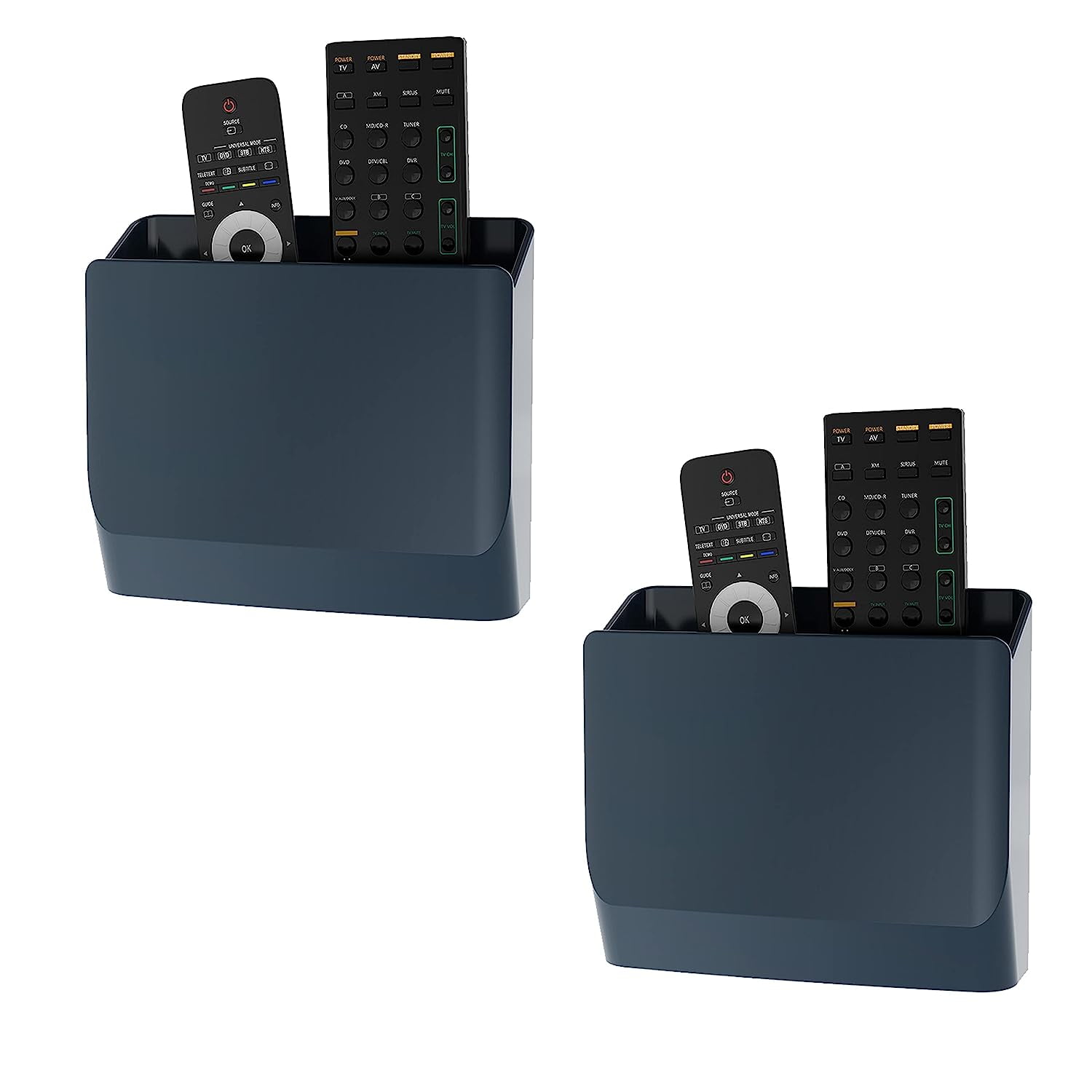 WALI Remote Control Holder Wall Mount, TV Remote Wall Holder Pocket, Bedside Shelf, 5 Inch Hole