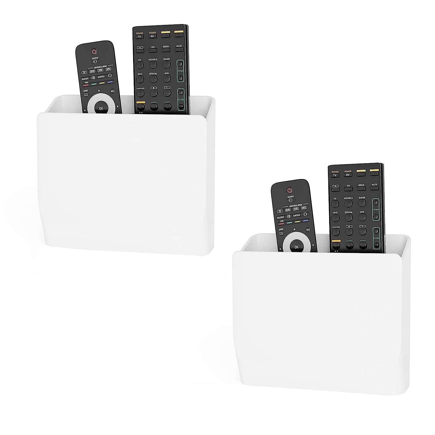 WALI Remote Control Holder Wall Mount, TV Remote Wall Holder Pocket, Bedside Shelf, 5 Inch Hole
