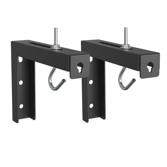 WALI Universal Projector Screen Ceiling Mount, Wall Hanging Mount L-Brackets, 6 inch Adjustable Extension with Hook Kit, Perfect Projector Screen Placement Hold up to 66 lbs (PSM001-B), Black