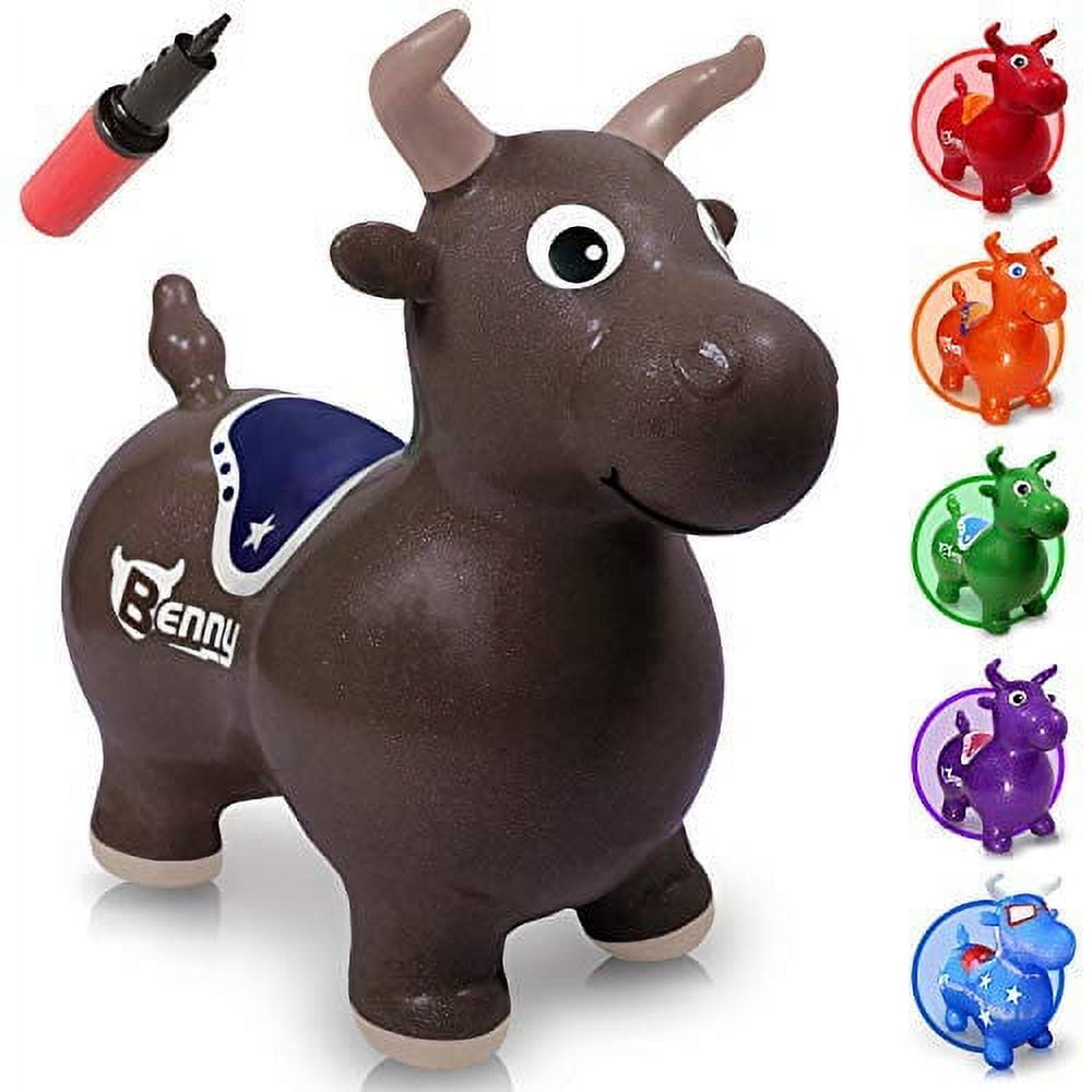 WALIKI Bouncy Horse Hopper | Benny The Jumping Bull Inflatable Hopping Pony for Toddlers