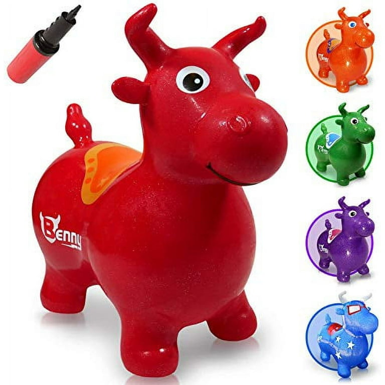 Waliki Bouncy Horse Hopper, Benny The Jumping Bull, Red Inflatable
