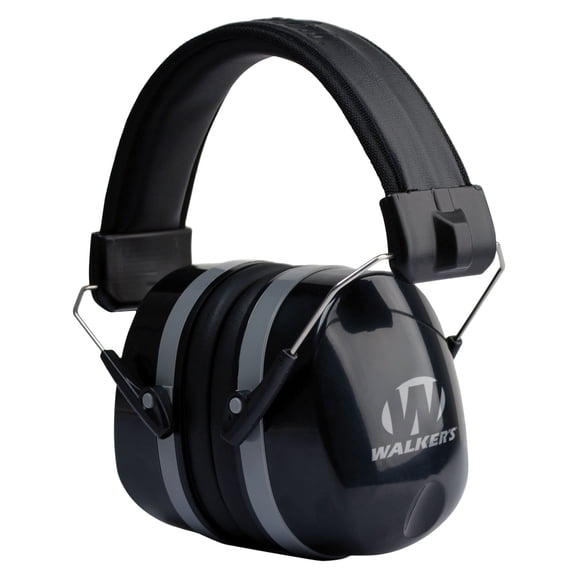 WALKER'S Premium Passive Folding Lightweight 32dB NRR Noise-Blocking Hunting Gun Range Shooting Hearing Protection Muff w/ Padded Headband & PVC Earpads