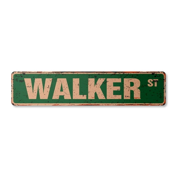 WALKER Vintage Aluminum Street Sign room last name family love rustic metal tin | Indoor/Outdoor |  18" Wide
