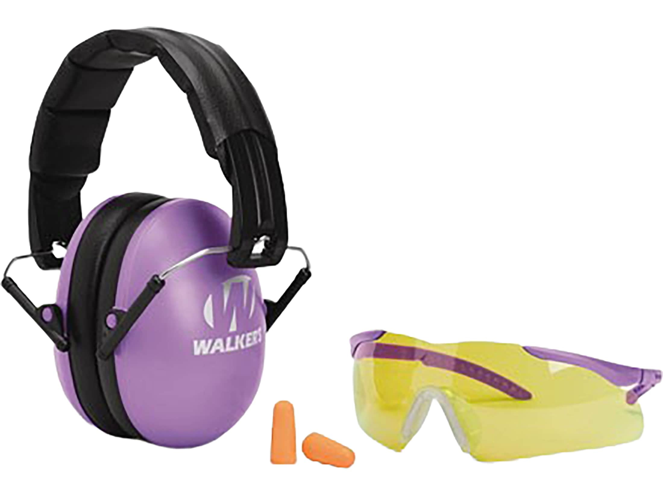 Walker's Youth & Women Earmuffs and Shooting Glasses Kit, Purple, GWP-YWFM2GFP-PU