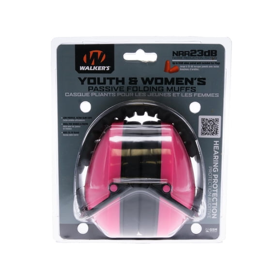 Walker's Game Ear Youth & Women Earmuffs - Pink (GWP-YWFM2-PNK)