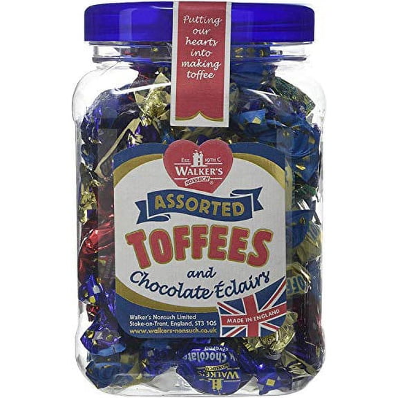 WALKERS NONSUCH Assorted Toffees and Chocolate Eclairs (1 pound jar)