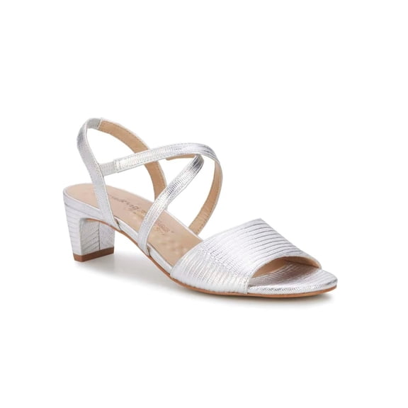 Walking Cradles Wc Liza Women Straps Sandal In Silver Lizard Print Leather