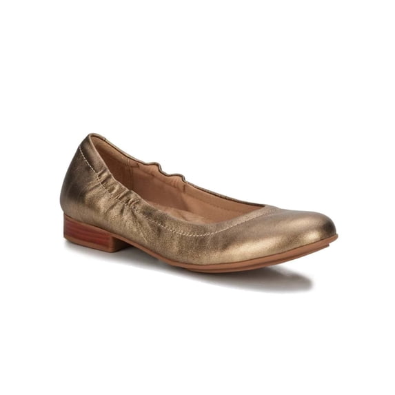 Walking Cradles Wc Tess Women Flat Slip-on Shoe In Gold Nappa Leather