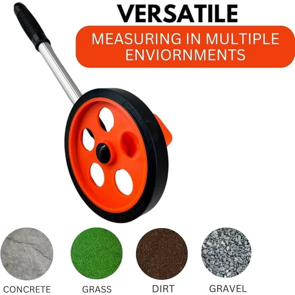 Telescopic Walking Measuring Wheel Measures Up to 1,000 Feet with Adjustable Handle