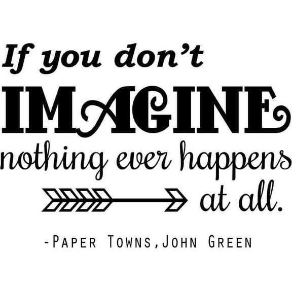 WALL DECAL - 'Paper Towns' | Movie Decor | John Green Novel Quote - 20"x14" [PT3]