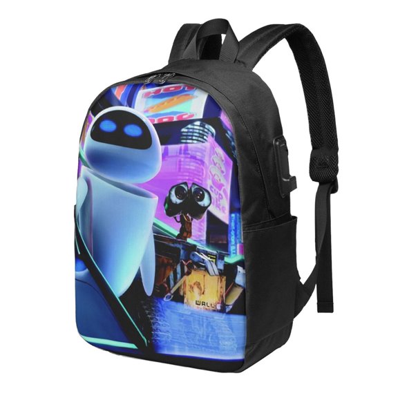 WALL-E Backpack Large Laptop Bookbag with usb Charging Port College Travel Hiking School Computer Daypack Rucksack