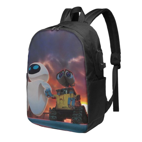 WALL-E Backpack Large Laptop Bookbag with usb Charging Port College Travel Hiking School Computer Daypack Rucksack