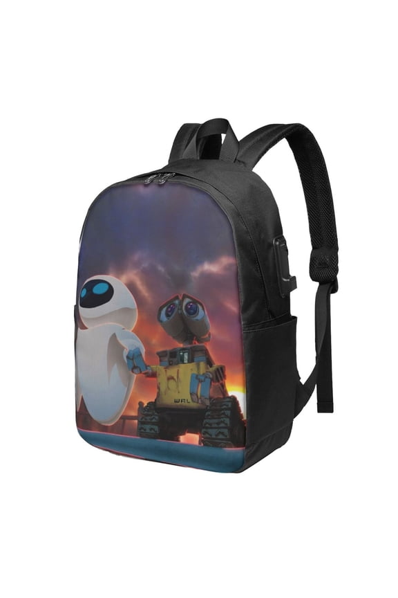 WALL-E Backpack Large Laptop Bookbag with usb Charging Port College Travel Hiking School Computer Daypack Rucksack