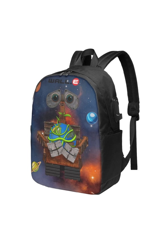 WALL-E Backpack Large Laptop Bookbag with usb Charging Port College Travel Hiking School Computer Daypack Rucksack