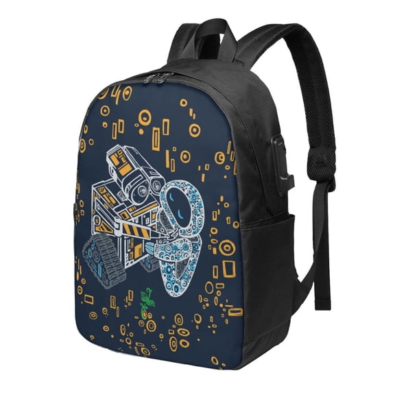 WALL-E Backpack Large Laptop Bookbag with usb Charging Port College Travel Hiking School Computer Daypack Rucksack
