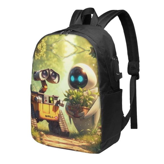 WALL-E Backpack Large Laptop Bookbag with usb Charging Port College Travel Hiking School Computer Daypack Rucksack