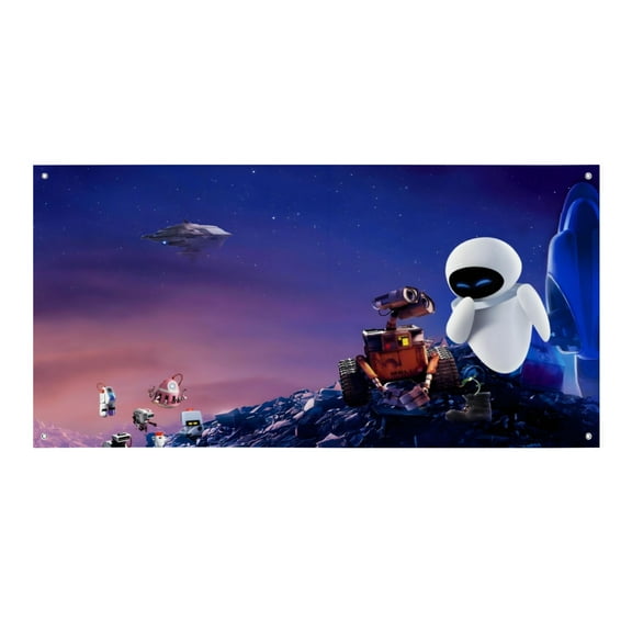 WALL E-Theme Backdrops Banner Birthday Party Decor Supplies Personalized Party Backdrop Decoration,5x3ft150x90cm
