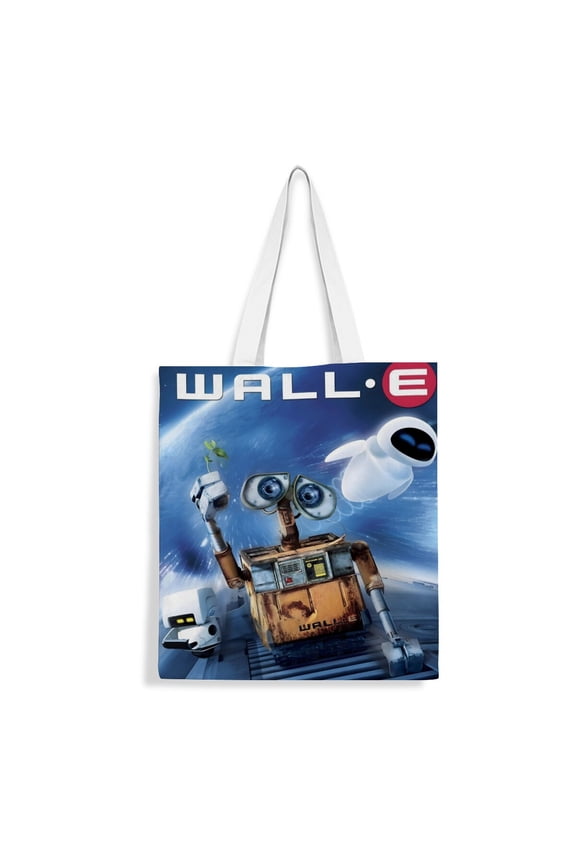 WALL E-theme canvas Tote Bag for Women Aesthetic Shopping Grocery Reusable Bags with Inner Zipper Women Gift 13.8 x 15.8 inches35x40cm