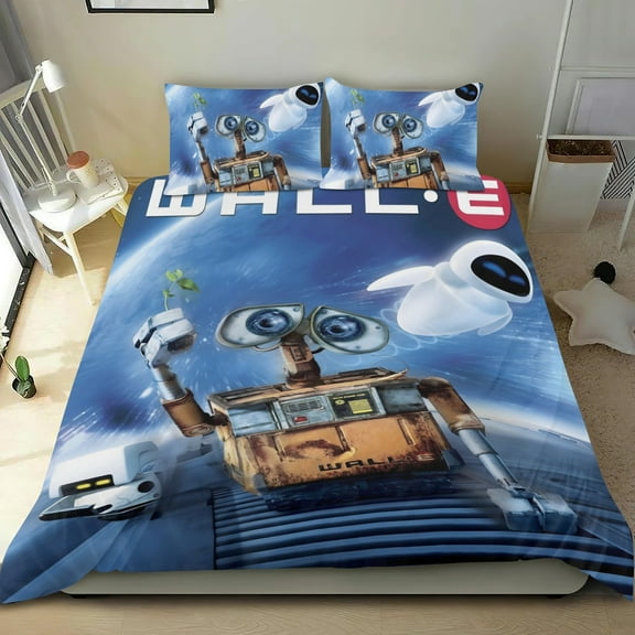 WALL E-themed Bed Sheet Set Three Piece Set Comfortable And Skin Friendly Unique Design Home Decor Gifts For Family Friends fans36x75Inches90cm*190cm