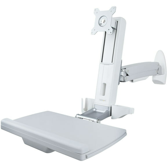 StarTech WALL-WORKSTATION-S STARTECH SINGLE DISPLAY SIT-STAND WALL MOUNT WORKSTATION - 27IN/17.6LB V