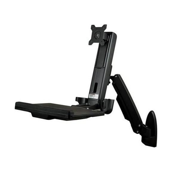 StarTech WALLSTS1 Wall Mounted Sit Stand Desk - Black