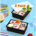 thumbnail image 1 of WALL QMER 2 Pack Large Ice Cube Tray with Lid, Reusable Silicone Freezer Molds, Easy Release 12 Big Square Ice Cubes for Whiskey, Soups, Frozen Food, Pasta, and Leftovers, 1 of 7