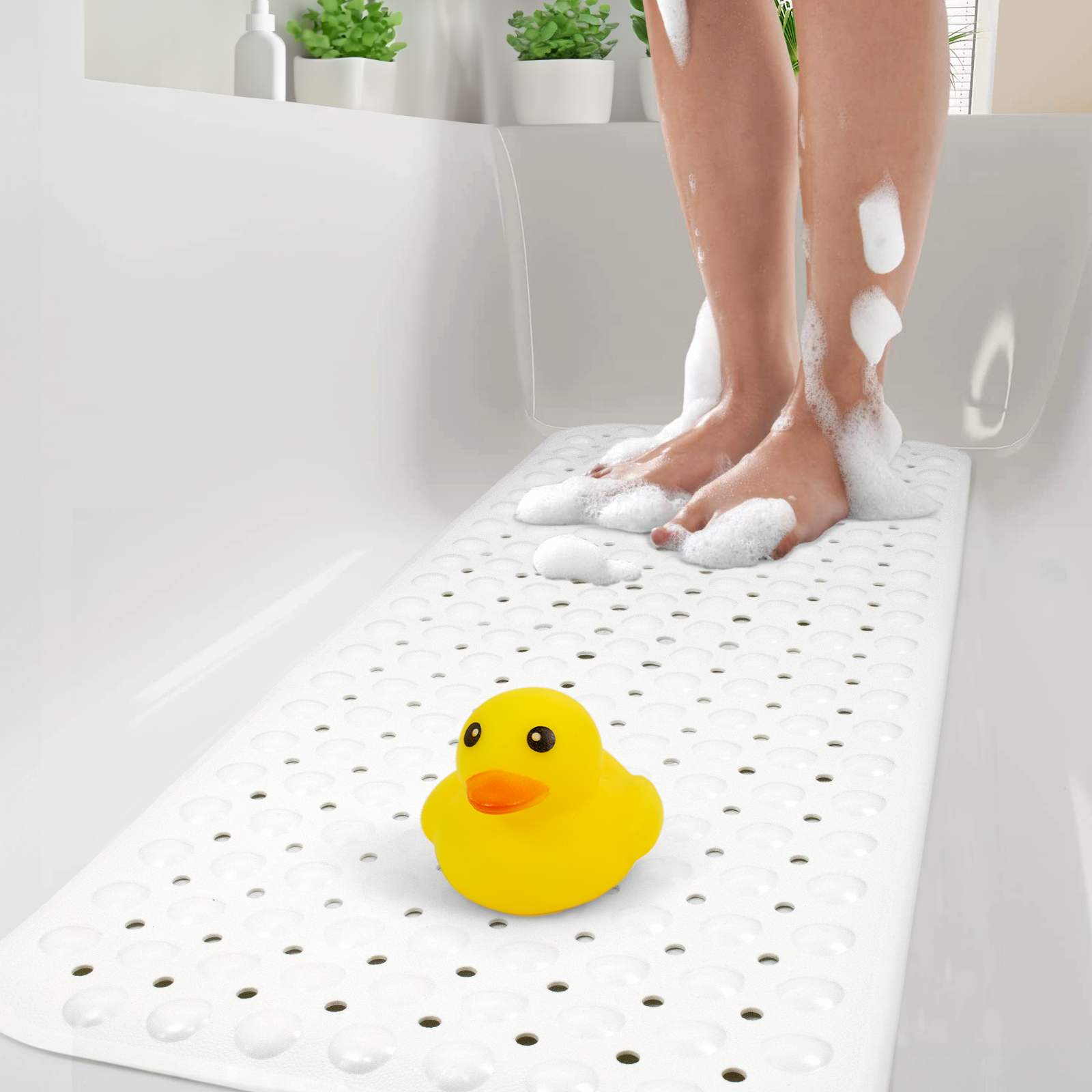 Clorox 17" x 36" AntiMicrobial Cushioned Foam Bathtub Mat with Suction